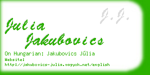 julia jakubovics business card